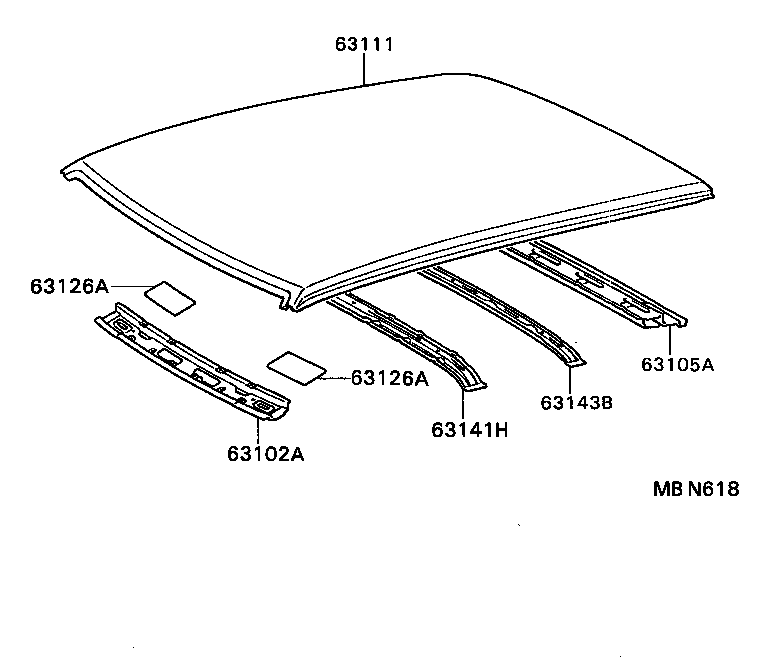  TERCEL |  ROOF PANEL BACK WINDOW GLASS