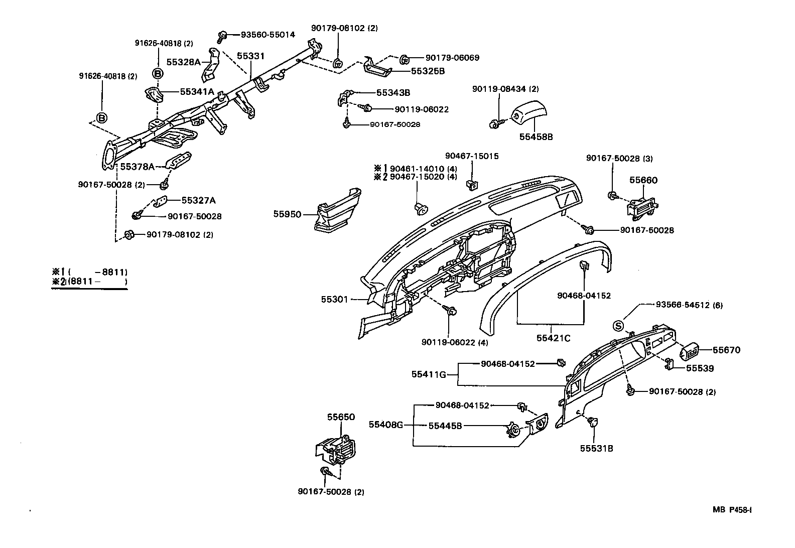  4 RUNNER TRUCK |  INSTRUMENT PANEL GLOVE COMPARTMENT