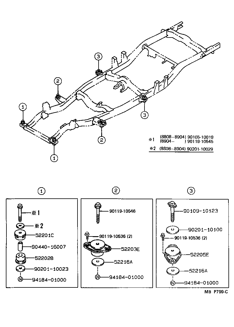  4 RUNNER TRUCK |  CAB MOUNTING BODY MOUNTING