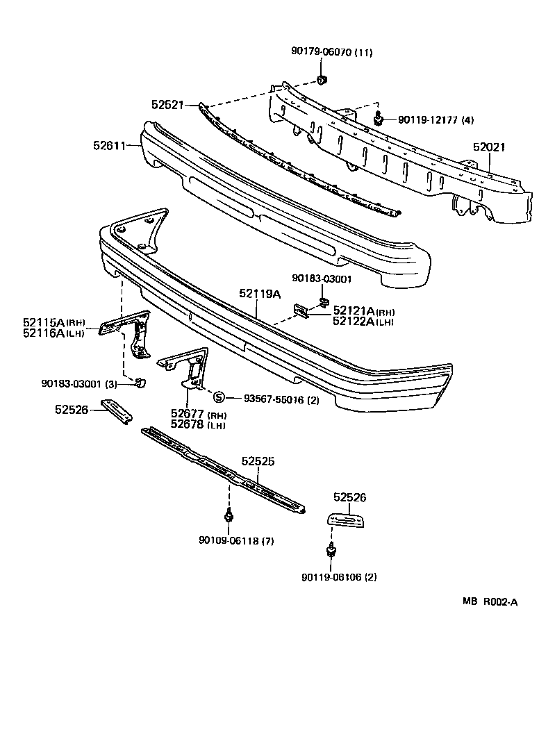  TERCEL |  FRONT BUMPER BUMPER STAY