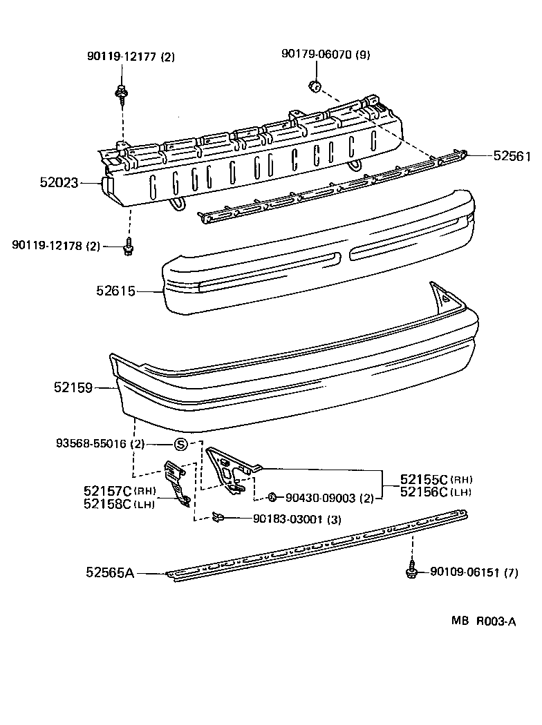  TERCEL |  REAR BUMPER BUMPER STAY