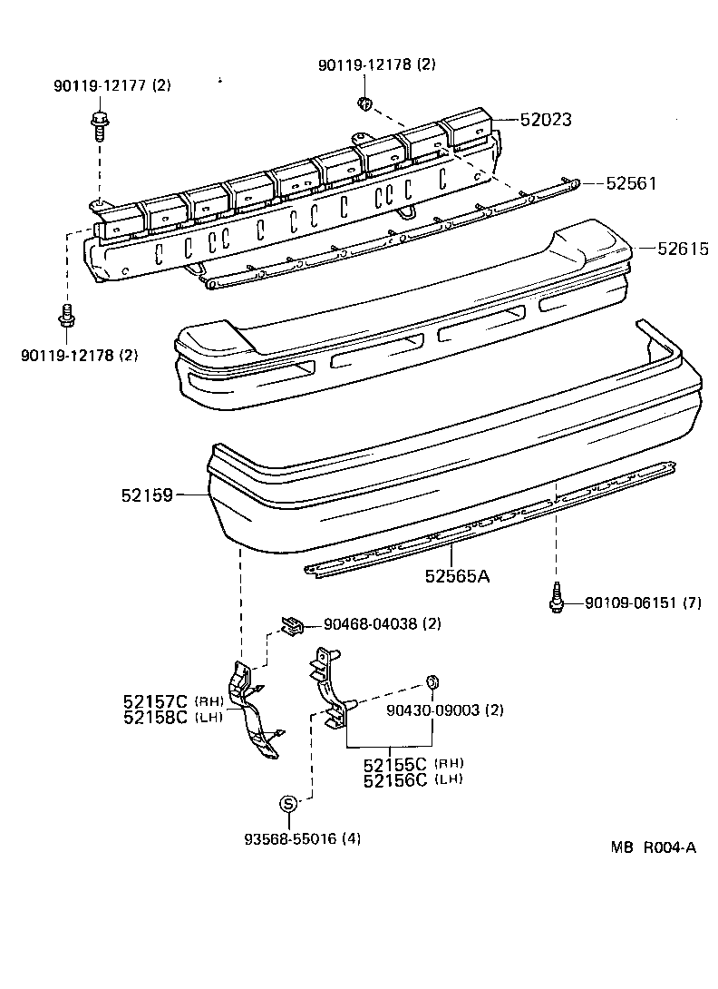  TERCEL |  REAR BUMPER BUMPER STAY