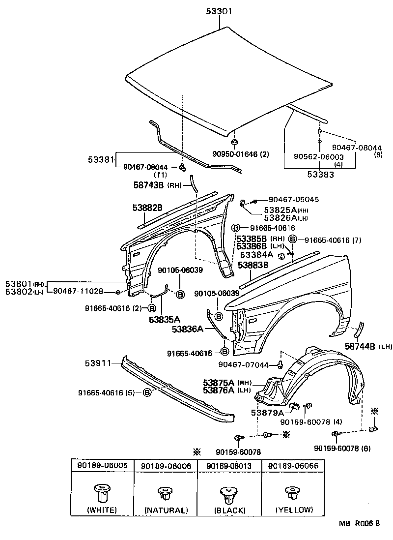  TERCEL |  HOOD FRONT FENDER