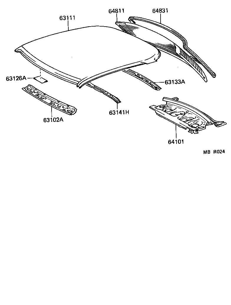  TERCEL |  ROOF PANEL BACK WINDOW GLASS