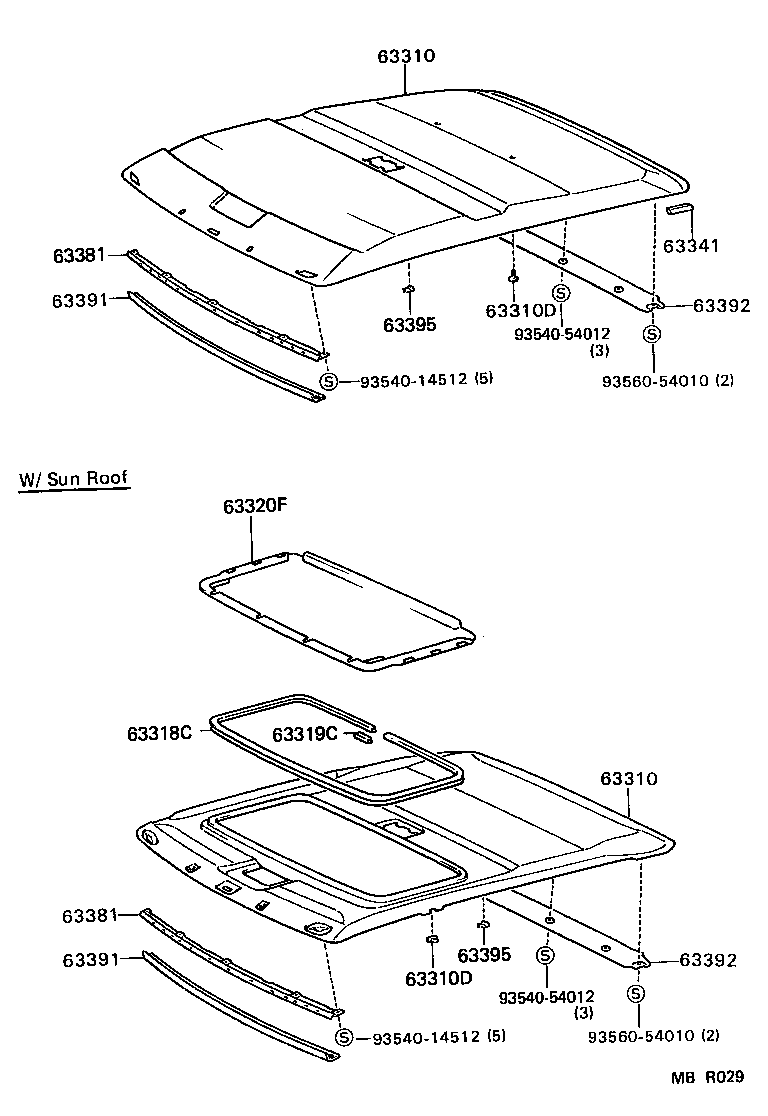  TERCEL |  ROOF HEADLINING SILENCER PAD