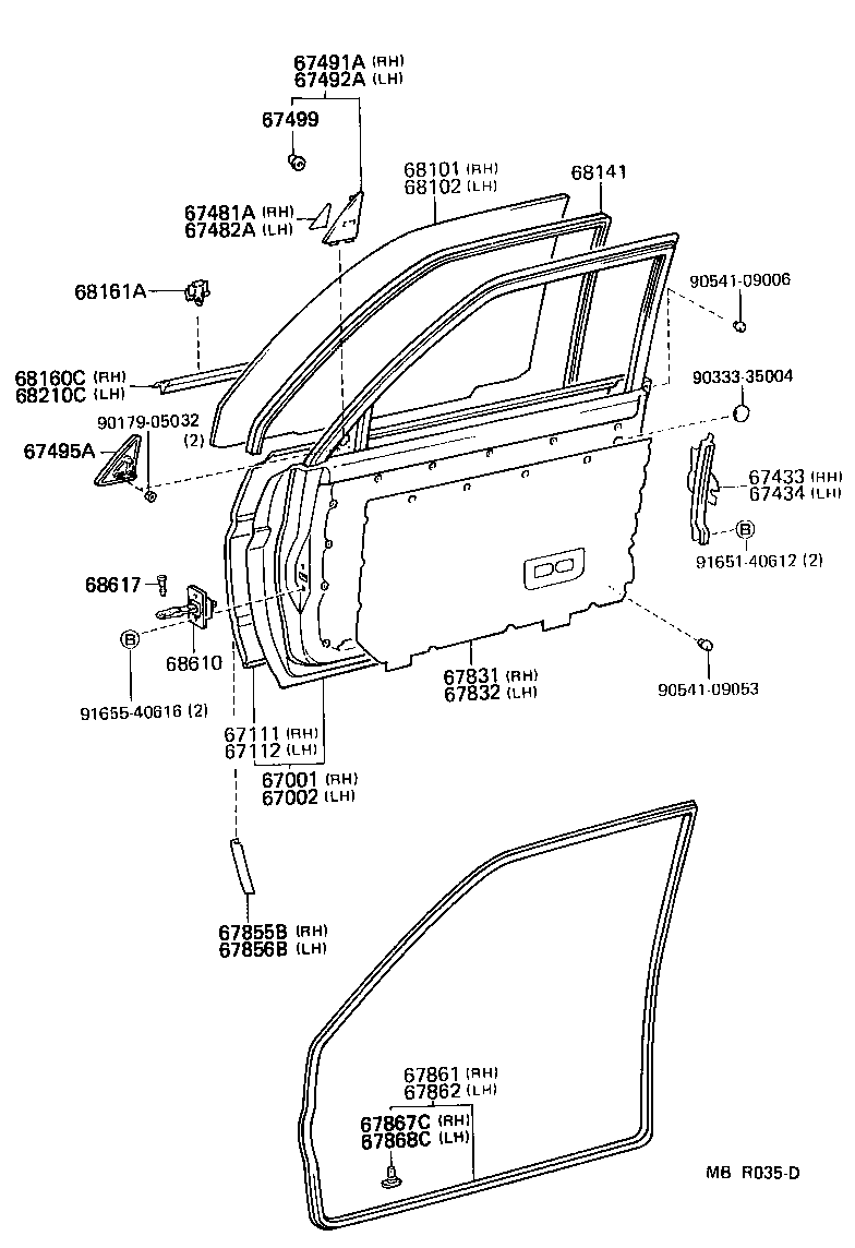  TERCEL |  FRONT DOOR PANEL GLASS