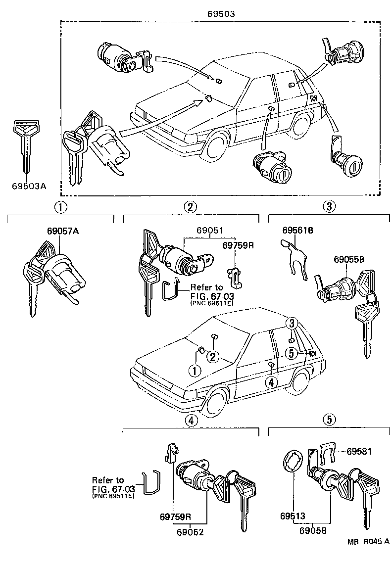 TERCEL |  LOCK CYLINDER SET