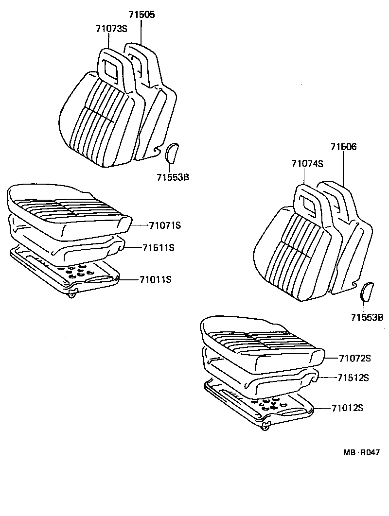  TERCEL |  FRONT SEAT SEAT TRACK