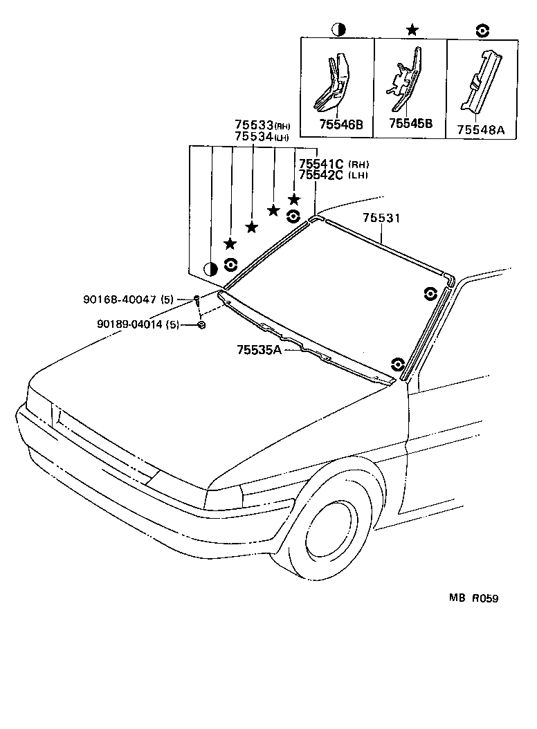  TERCEL |  FRONT MOULDING
