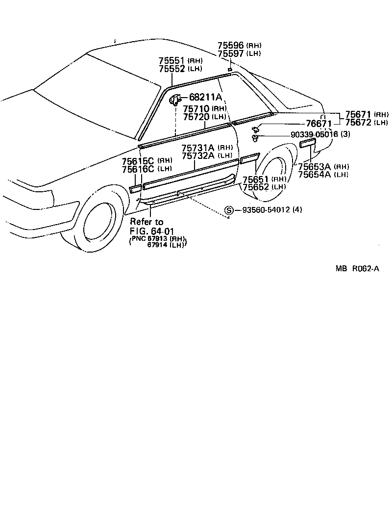  TERCEL |  SIDE MOULDING