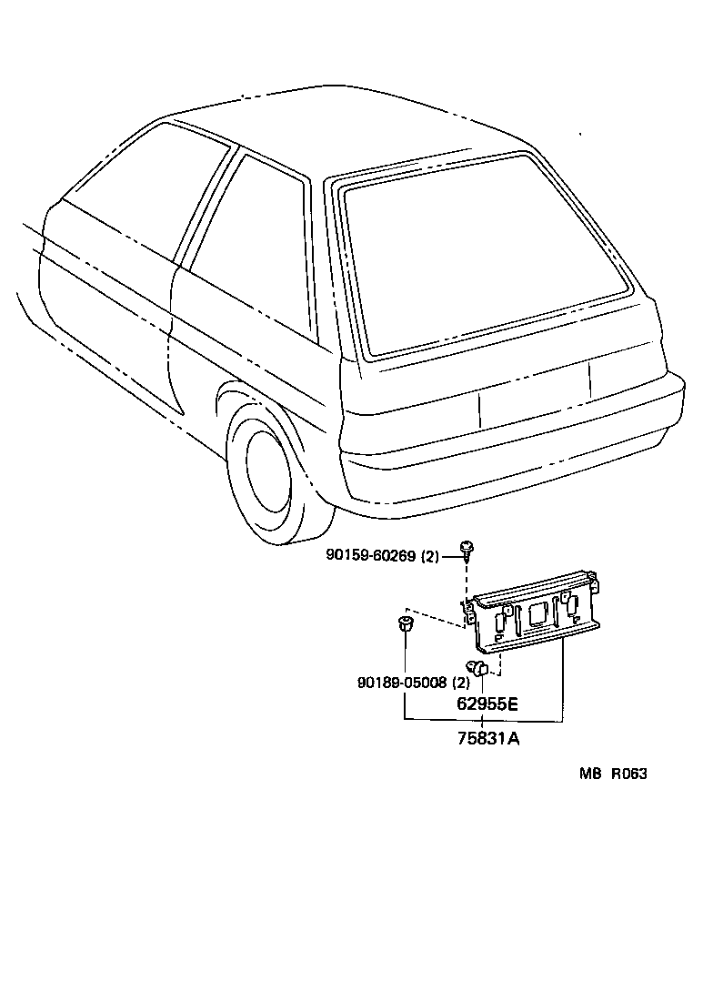  TERCEL |  REAR MOULDING