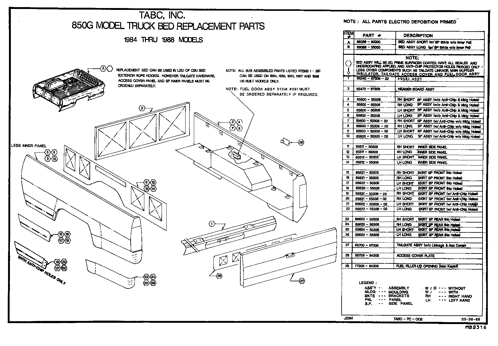  4 RUNNER TRUCK |  REAR BODY ASSEMBLY TMM USA