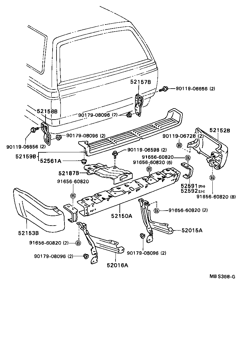  4 RUNNER TRUCK |  REAR BUMPER BUMPER STAY