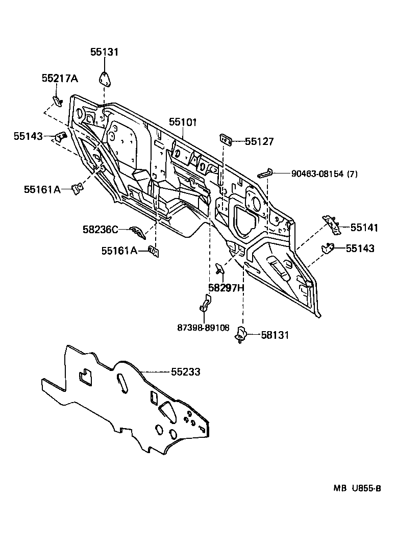  4 RUNNER TRUCK |  FRONT FENDER APRON DASH PANEL