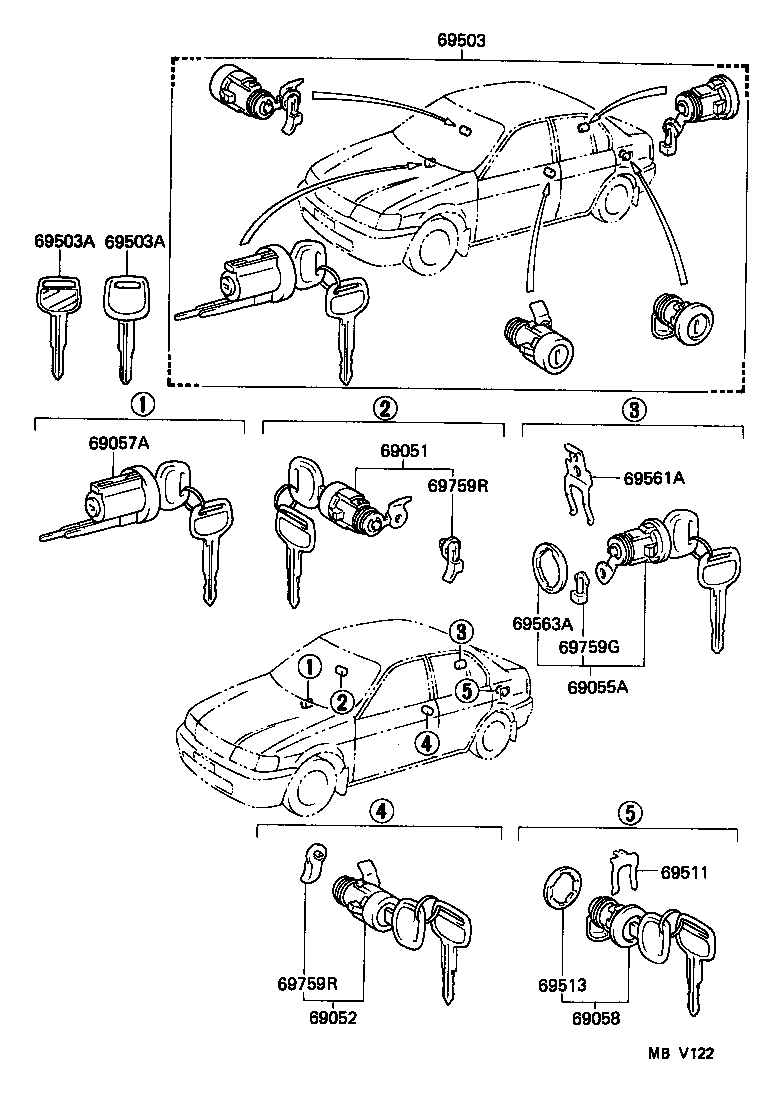  TERCEL |  LOCK CYLINDER SET