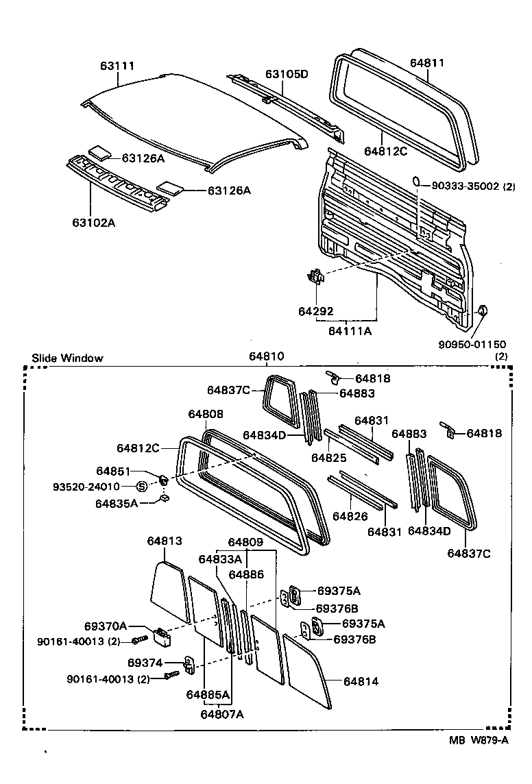  T100 |  ROOF PANEL BACK PANEL