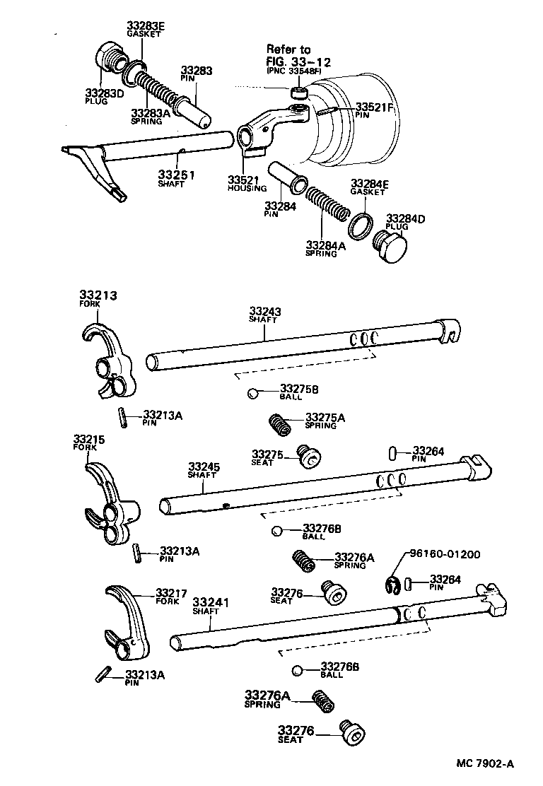  4 RUNNER TRUCK |  GEAR SHIFT FORK LEVER SHAFT MTM