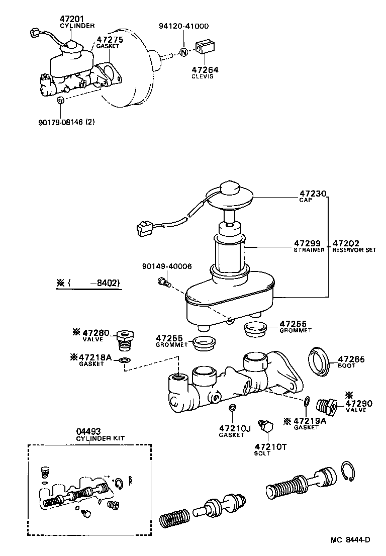  TERCEL |  BRAKE MASTER CYLINDER