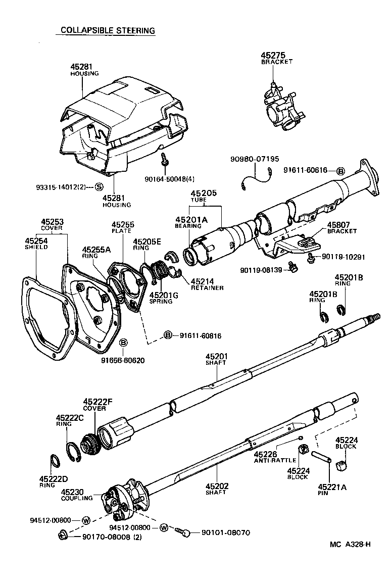  4 RUNNER TRUCK |  STEERING COLUMN SHAFT