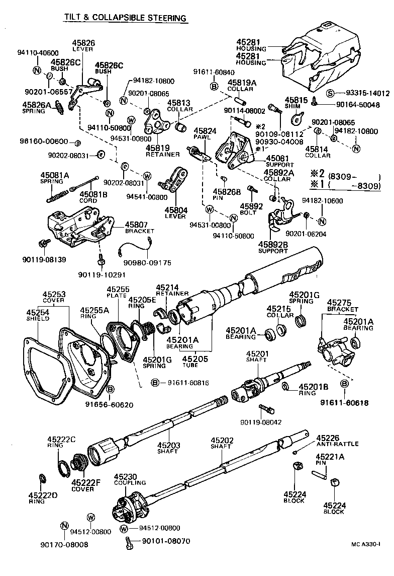  4 RUNNER TRUCK |  STEERING COLUMN SHAFT