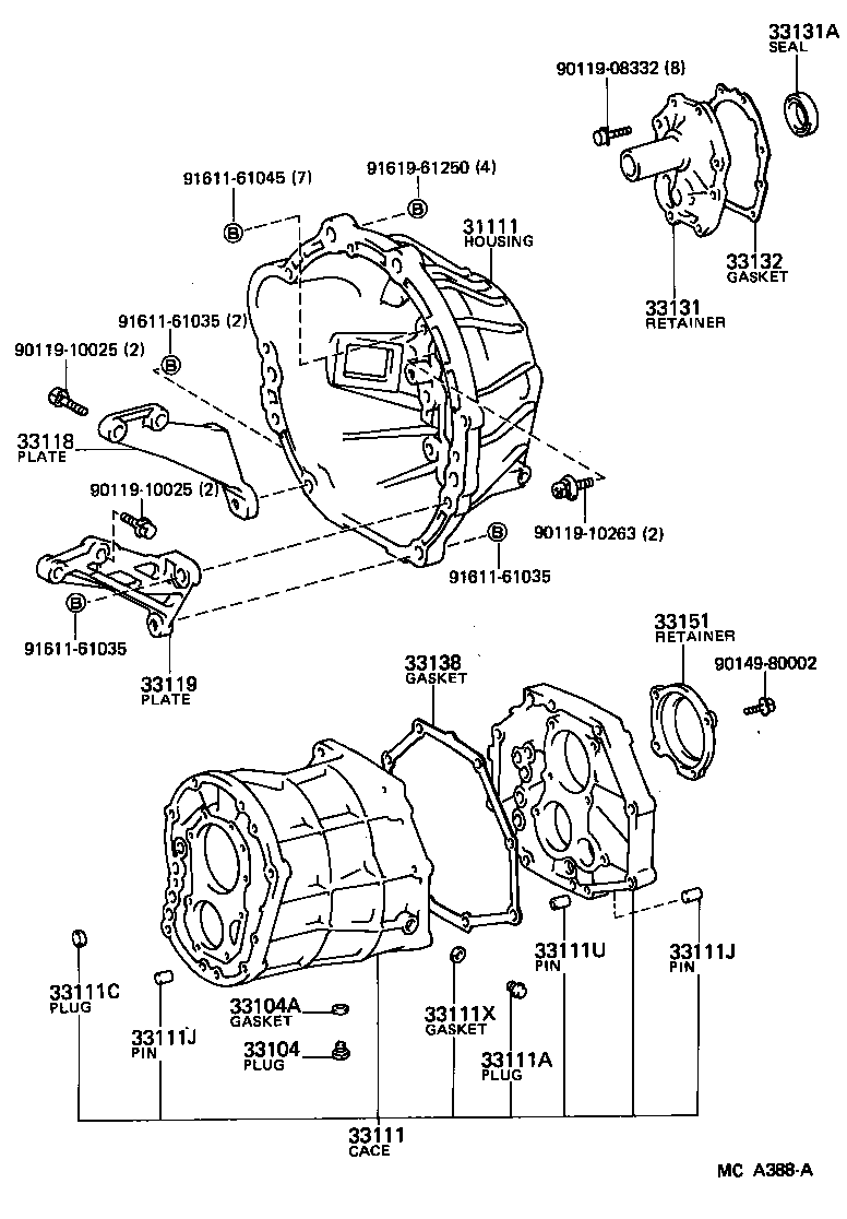  4 RUNNER TRUCK |  CLUTCH HOUSING TRANSMISSION CASE MTM