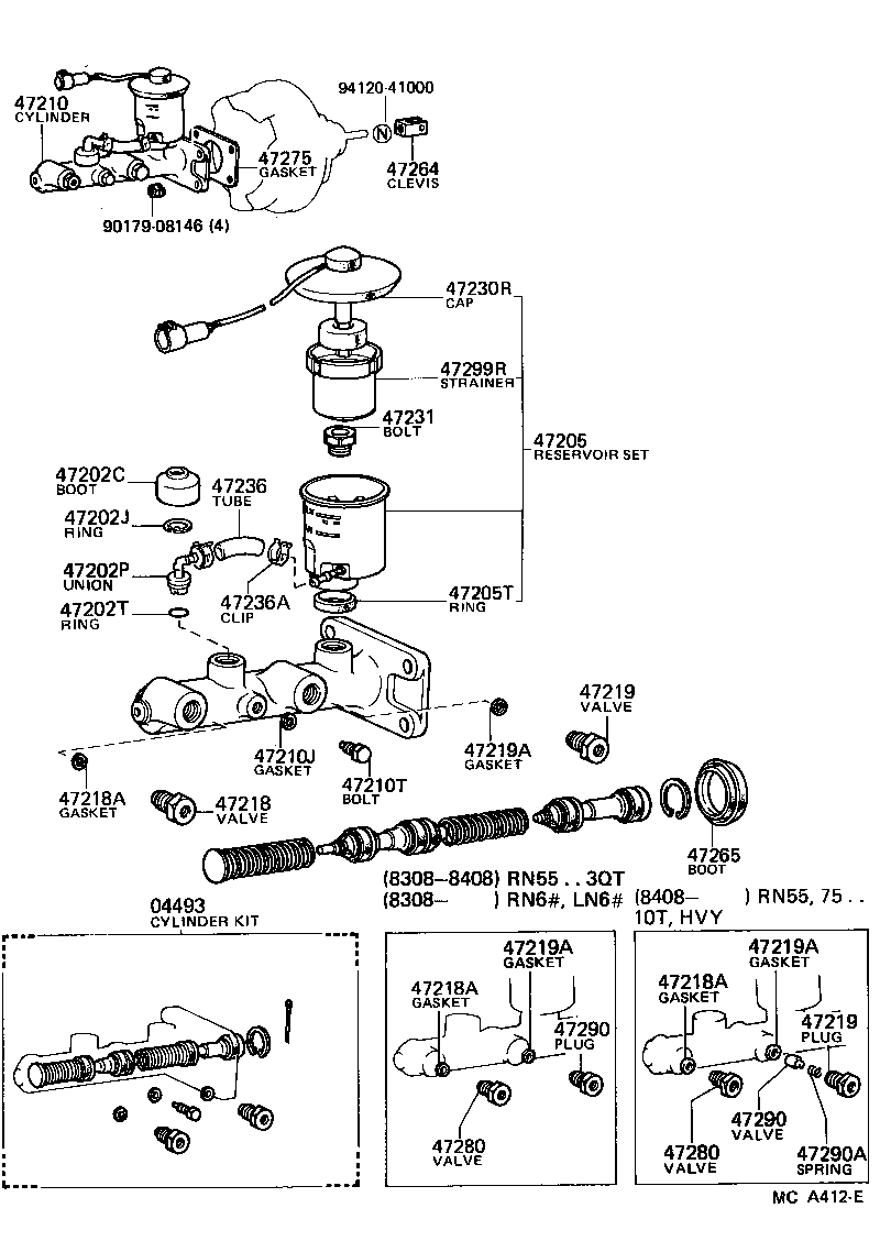  4 RUNNER TRUCK |  BRAKE MASTER CYLINDER