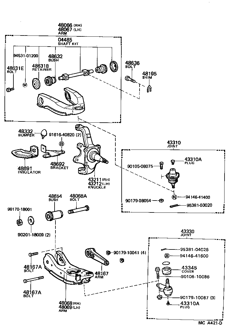  4 RUNNER TRUCK |  FRONT AXLE ARM STEERING KNUCKLE