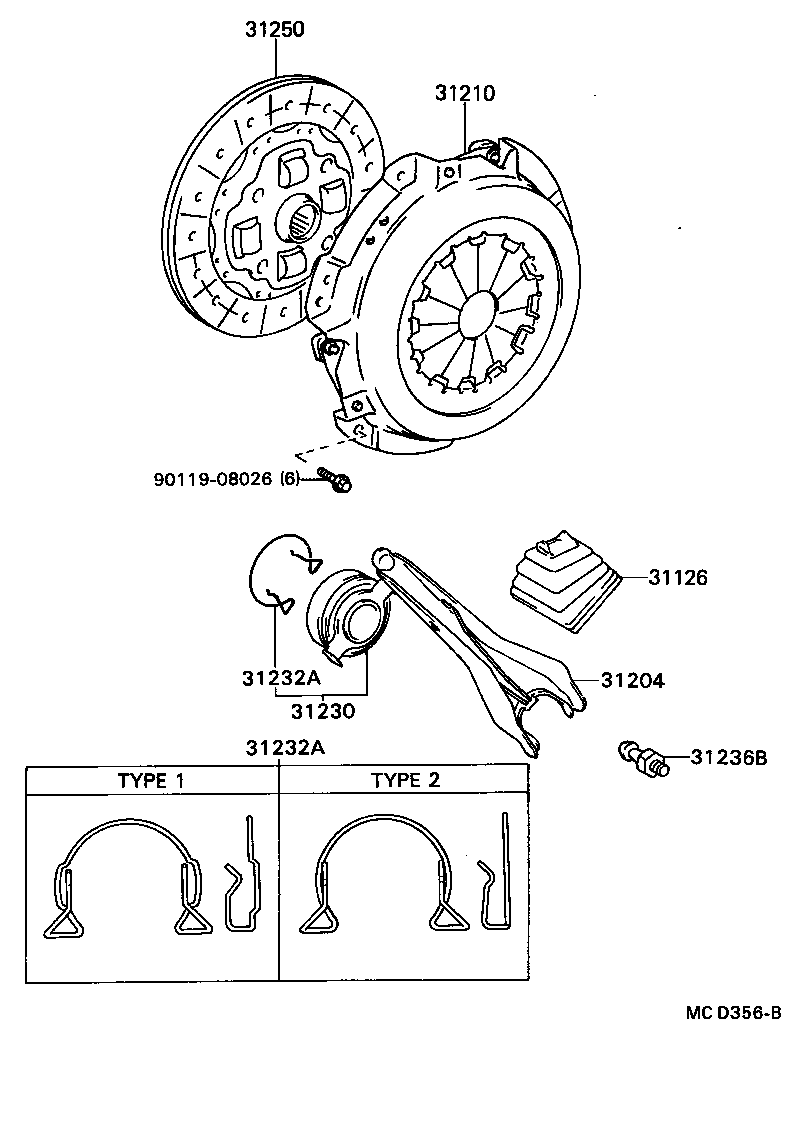  TERCEL |  CLUTCH RELEASE FORK