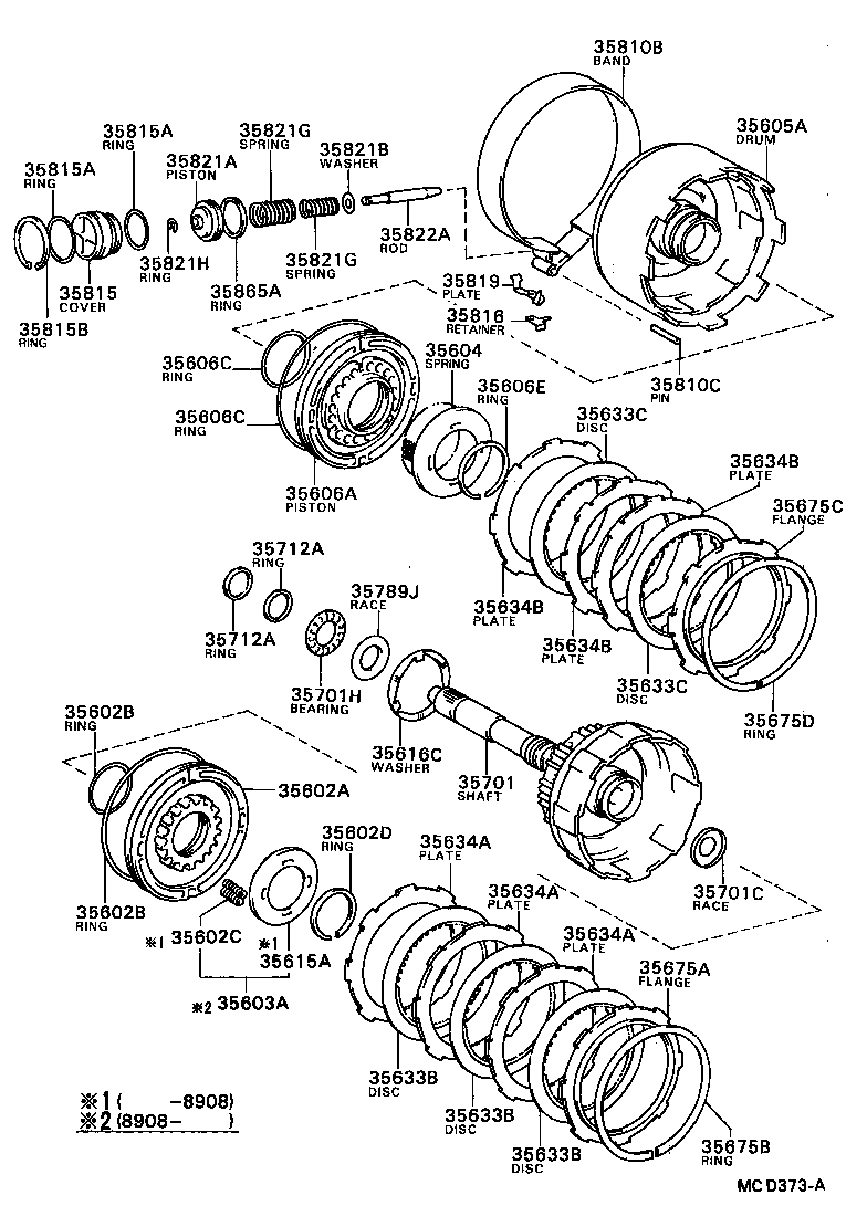  TERCEL |  BRAKE BAND MULTIPLE DISC CLUTCH ATM