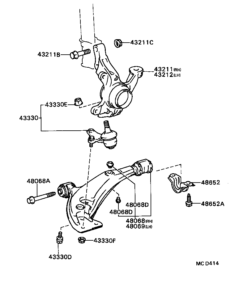  TERCEL |  FRONT AXLE ARM STEERING KNUCKLE