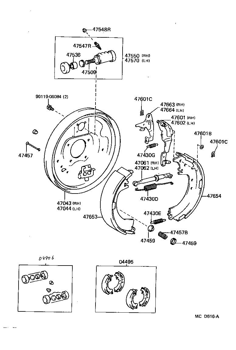  CAMRY |  REAR DRUM BRAKE WHEEL CYLINDER BACKING PLATE