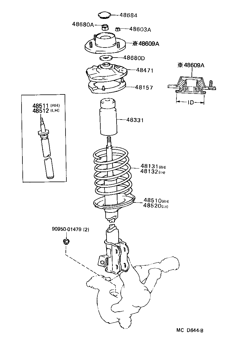  TERCEL |  FRONT SPRING SHOCK ABSORBER