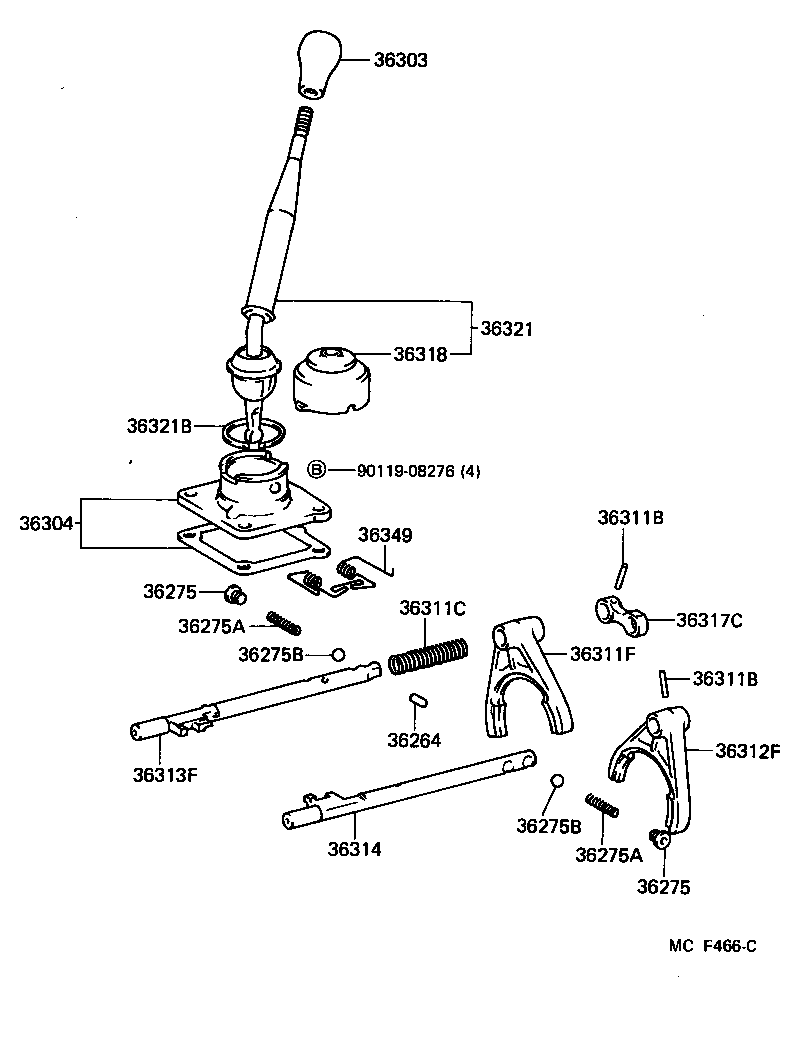  4 RUNNER TRUCK |  TRANSFER LEVER SHIFT ROD