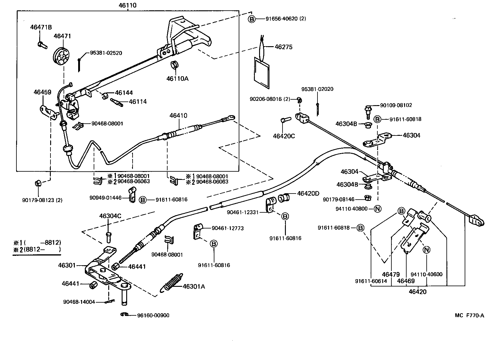 4 RUNNER TRUCK |  PARKING BRAKE CABLE