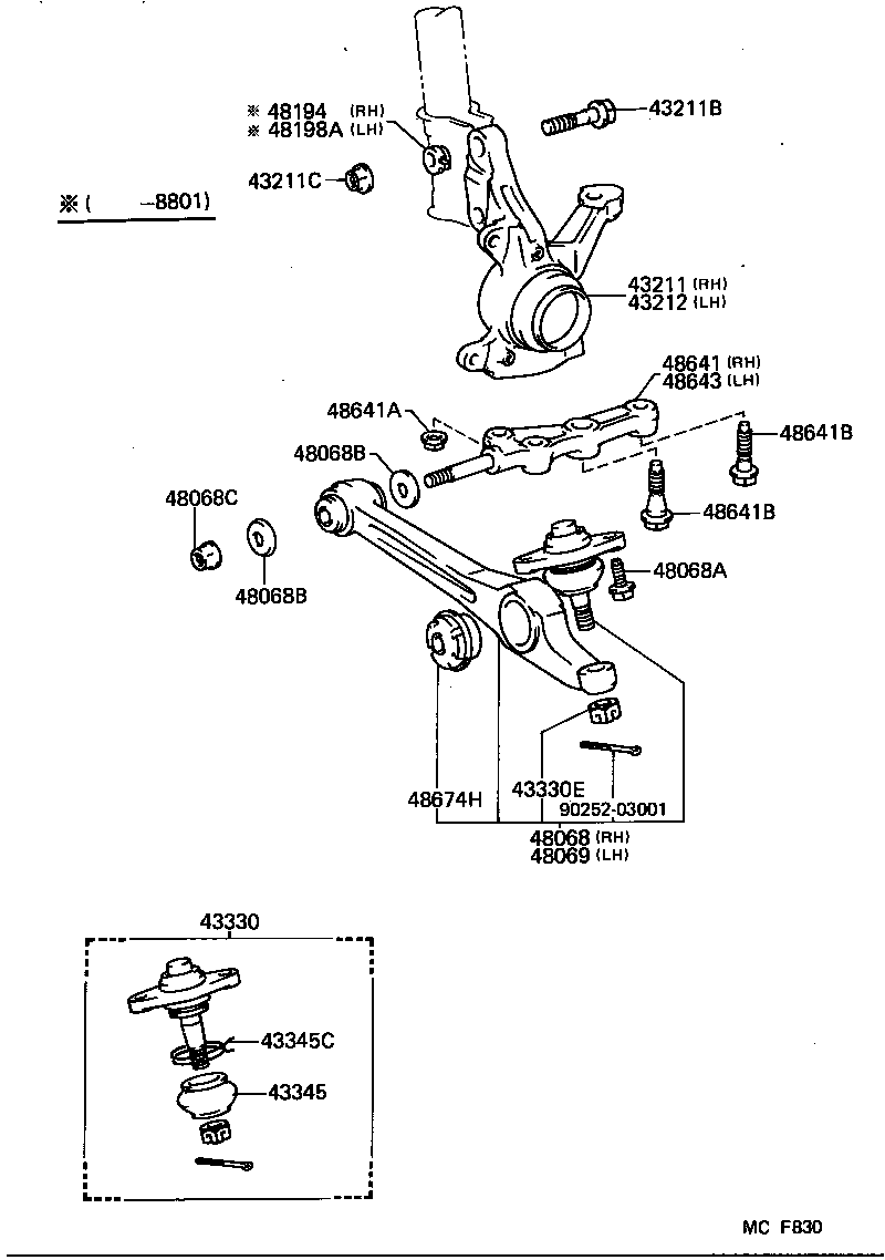  CAMRY |  FRONT AXLE ARM STEERING KNUCKLE
