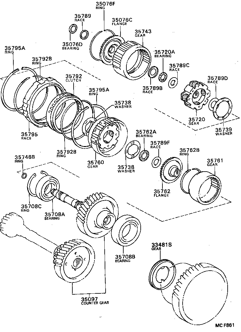  TERCEL |  PLANETARY GEAR REVERSE PISTON COUNTER GEAR ATM
