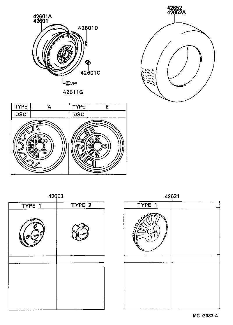  TERCEL |  DISC WHEEL WHEEL CAP