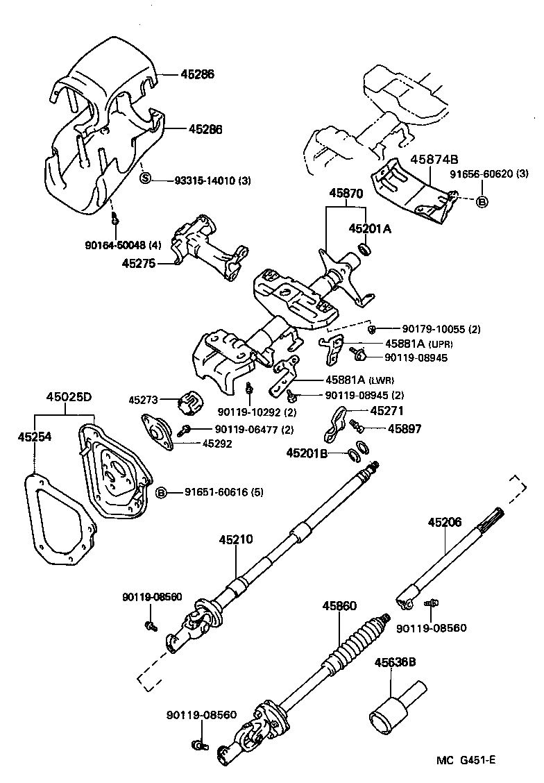  4 RUNNER TRUCK |  STEERING COLUMN SHAFT