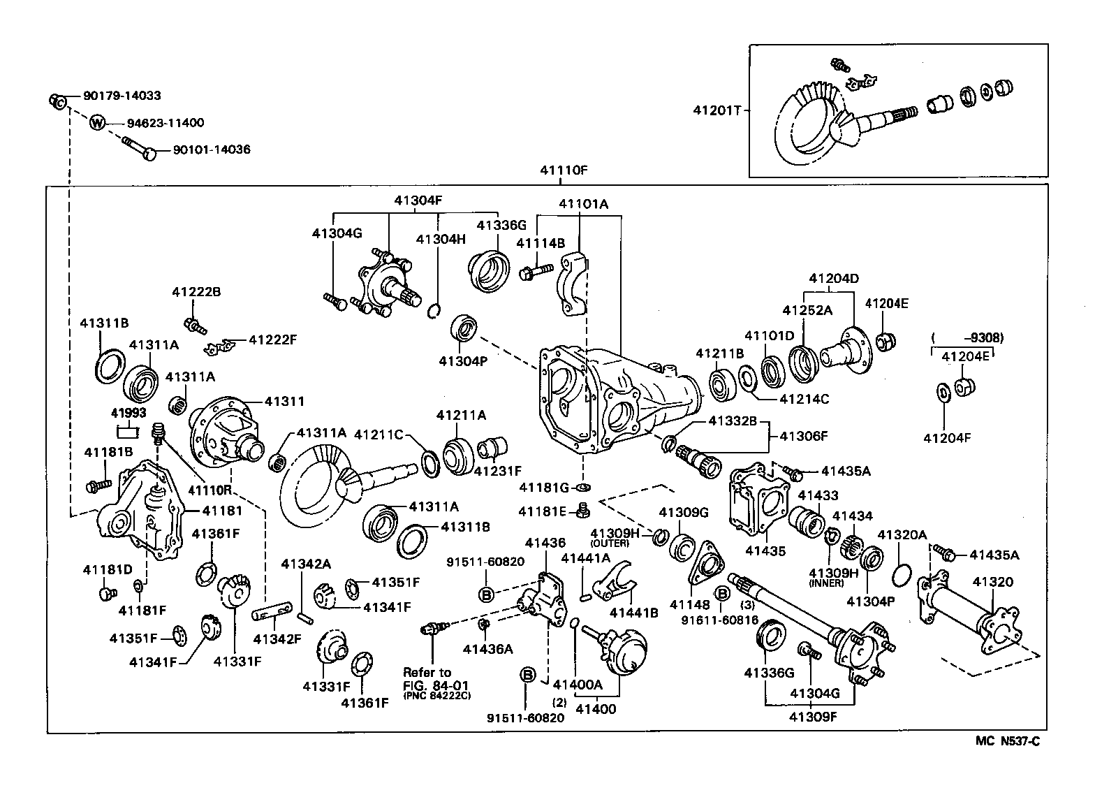  T100 |  FRONT AXLE HOUSING DIFFERENTIAL