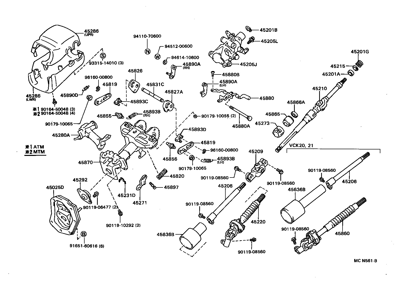  T100 |  STEERING COLUMN SHAFT