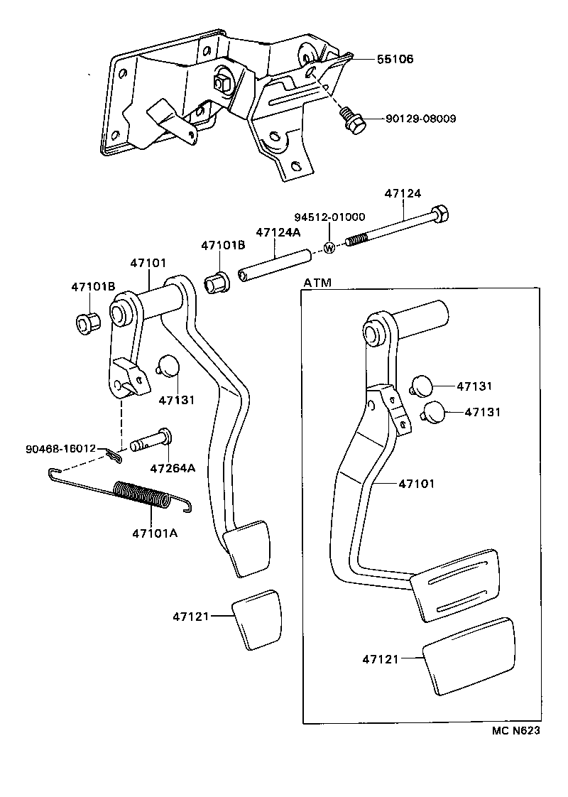  T100 |  BRAKE PEDAL BRACKET