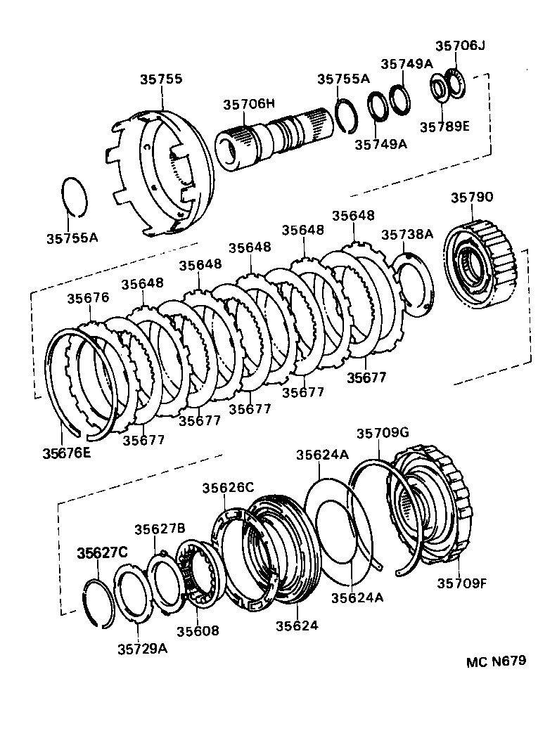  T100 |  CENTER SUPPORT PLANETARY SUN GEAR ATM