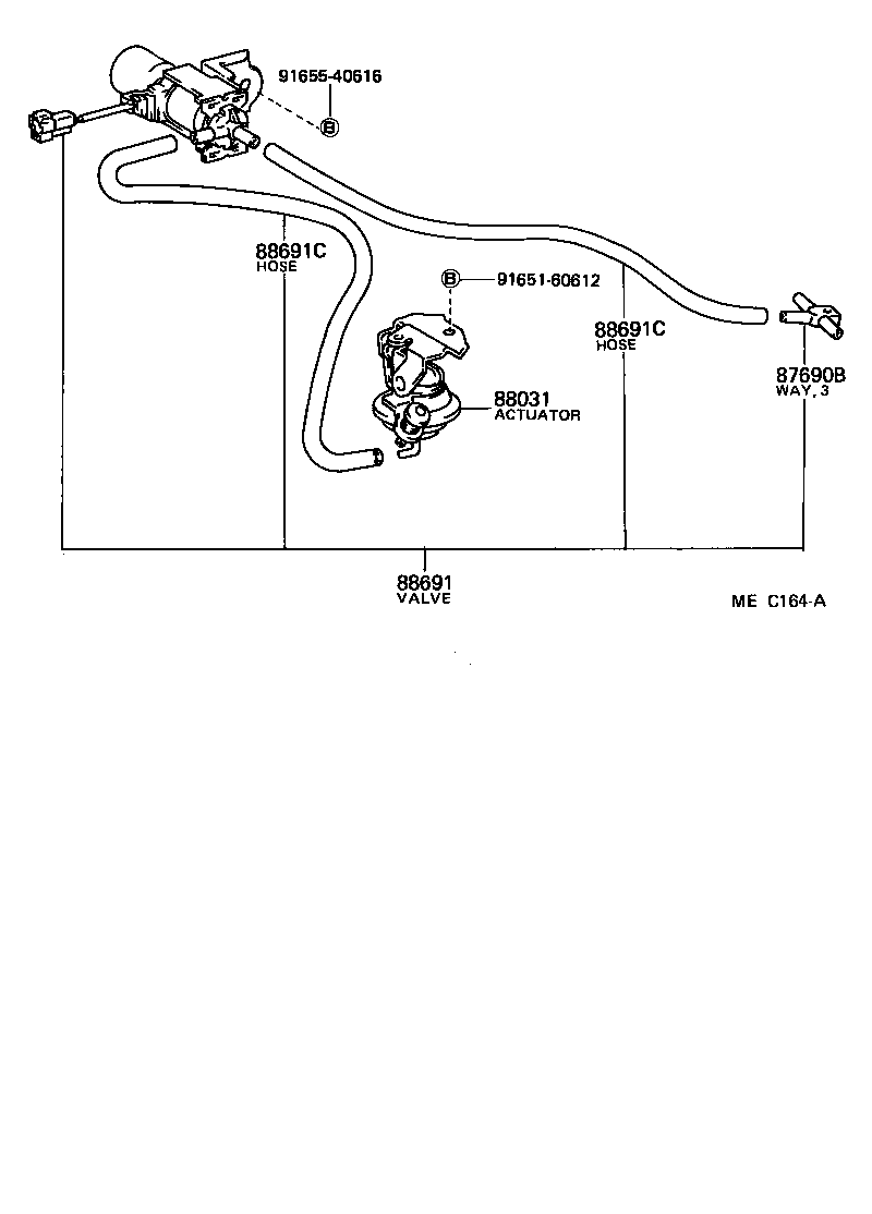  TERCEL |  HEATING AIR CONDITIONING VACUUM PIPING