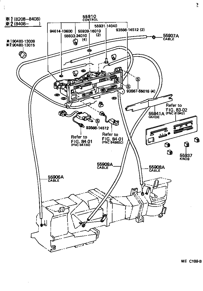  TERCEL |  HEATING AIR CONDITIONING CONTROL AIR DUCT