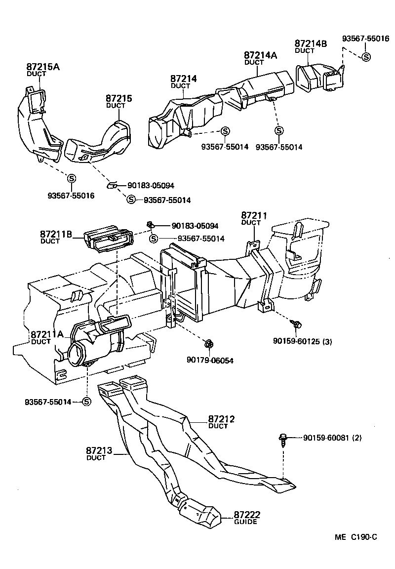  TERCEL |  HEATING AIR CONDITIONING CONTROL AIR DUCT