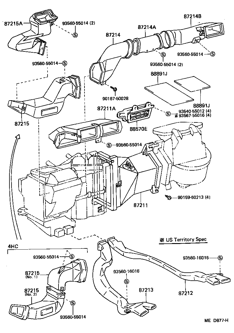  4 RUNNER TRUCK |  HEATING AIR CONDITIONING CONTROL AIR DUCT