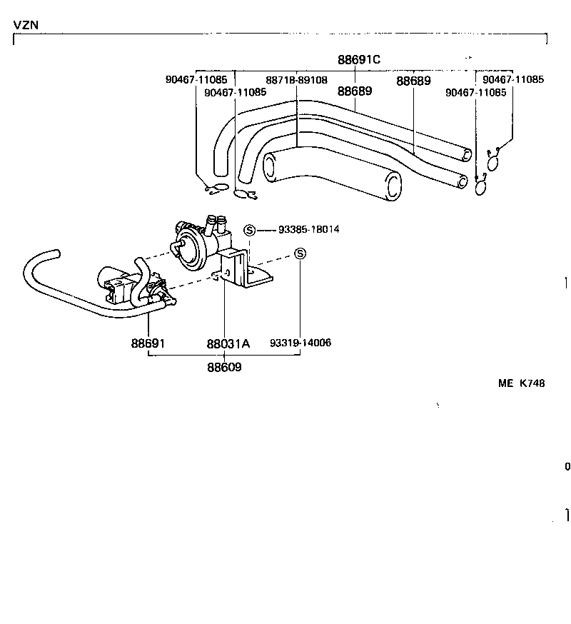  4 RUNNER TRUCK |  HEATING AIR CONDITIONING VACUUM PIPING