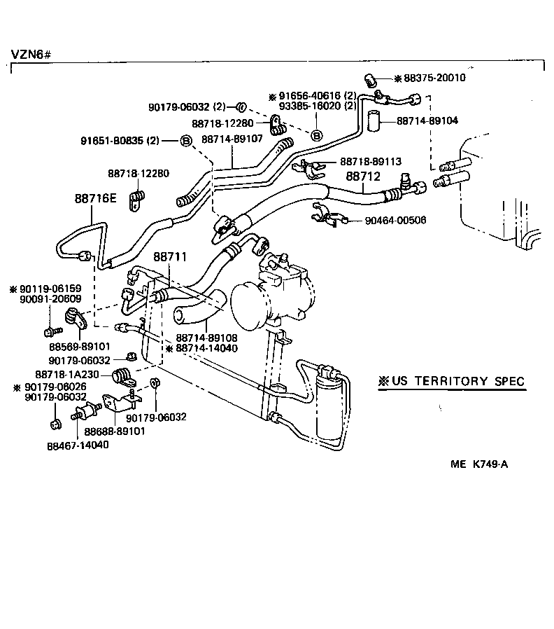  4 RUNNER TRUCK |  HEATING AIR CONDITIONING COOLER PIPING