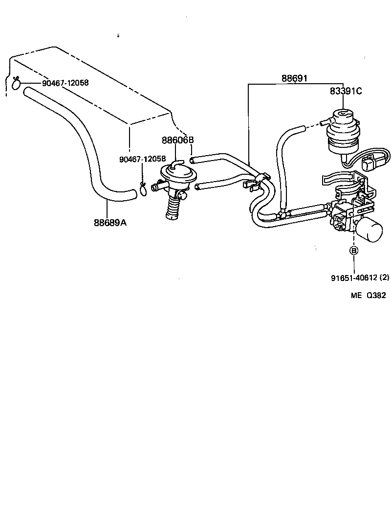  TERCEL |  HEATING AIR CONDITIONING VACUUM PIPING