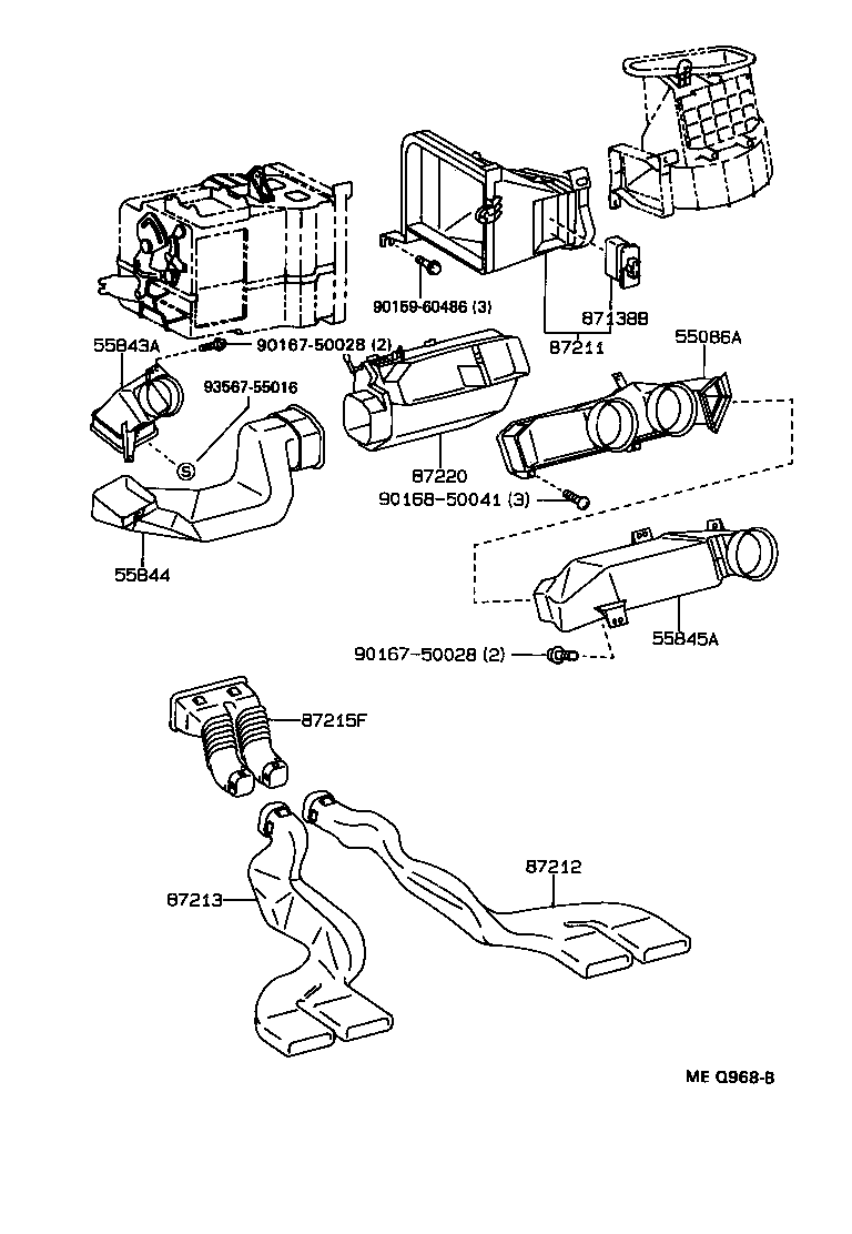 TERCEL |  HEATING AIR CONDITIONING CONTROL AIR DUCT